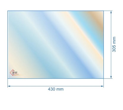 805120 - Vitre réfractaire Vitrocéramique 430x305 mm de poele Panadero Coimbra