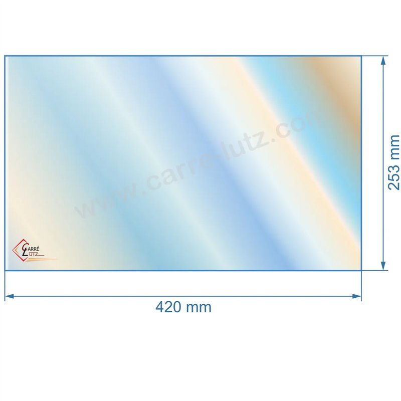 00449  805118 - Vitre réfractaire Vitrocéramique 420x253 mm de poele Panadero Condor 3V 45,00 €