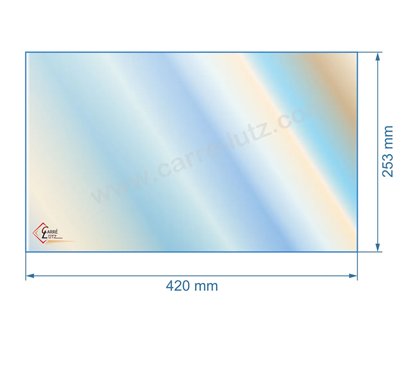 00449  805118 - Vitre réfractaire Vitrocéramique 420x253 mm de poele Panadero Condor 3V 53,50 €