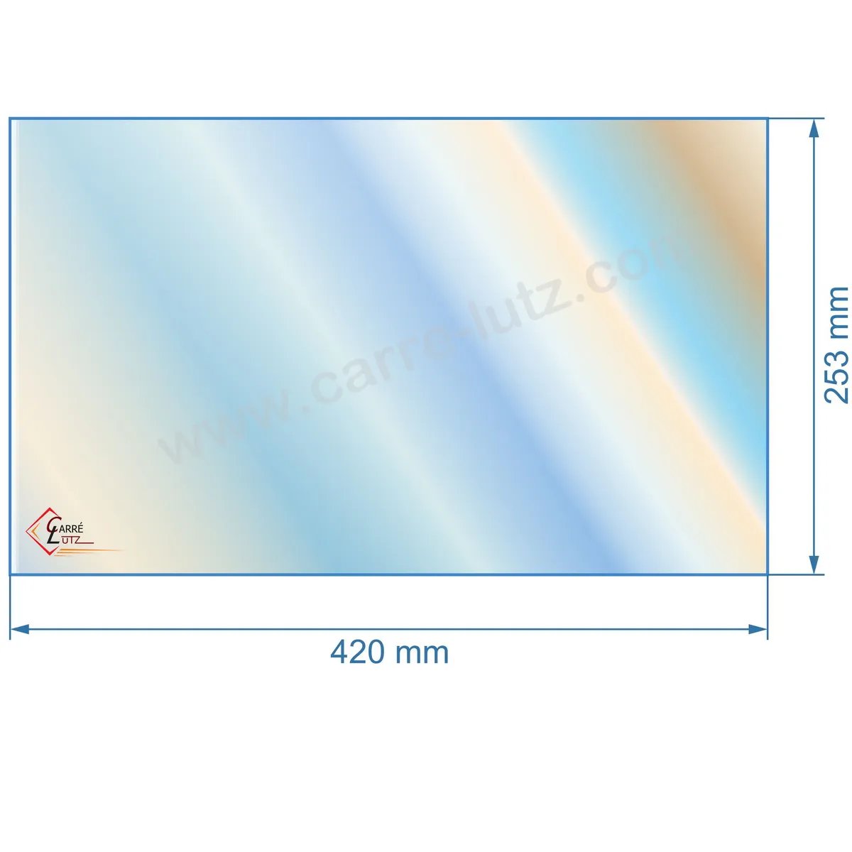 00449  805118 - Vitre réfractaire Vitrocéramique 420x253 mm de poele Panadero Condor 3V 45,00 €