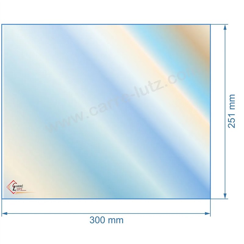 805116 - Vitre réfractaire Vitrocéramique 300x251 mm de poele Panadero Atlantic 3V