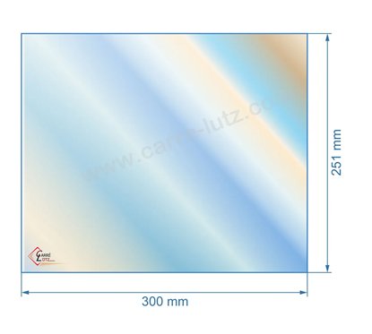 00450  805116 - Vitre réfractaire Vitrocéramique 300x251 mm de poele Panadero Atlantic 3V 42,10 €