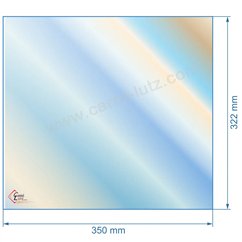 00451  805066 - Vitre réfractaire Vitrocéramique 350x322 mm de poele Panadero Harmonie 55,80 €
