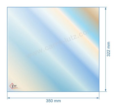 00451  805066 - Vitre réfractaire Vitrocéramique 350x322 mm de poele Panadero Harmonie 55,80 €