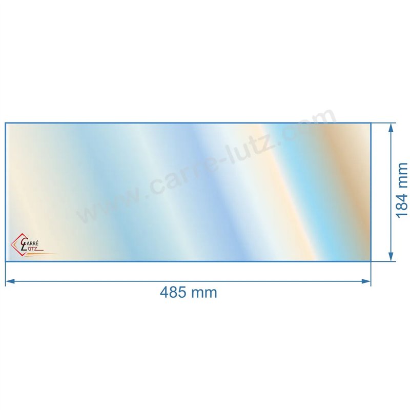 805088 - Vitre réfractaire Vitrocéramique 485x184 mm de poele Panadero Zinc