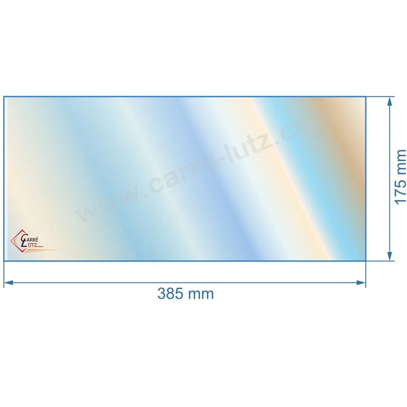 Vitre réfractaire Vitrocéramique 385x175 mm 4D170140010 de poêle à pellets MCZ