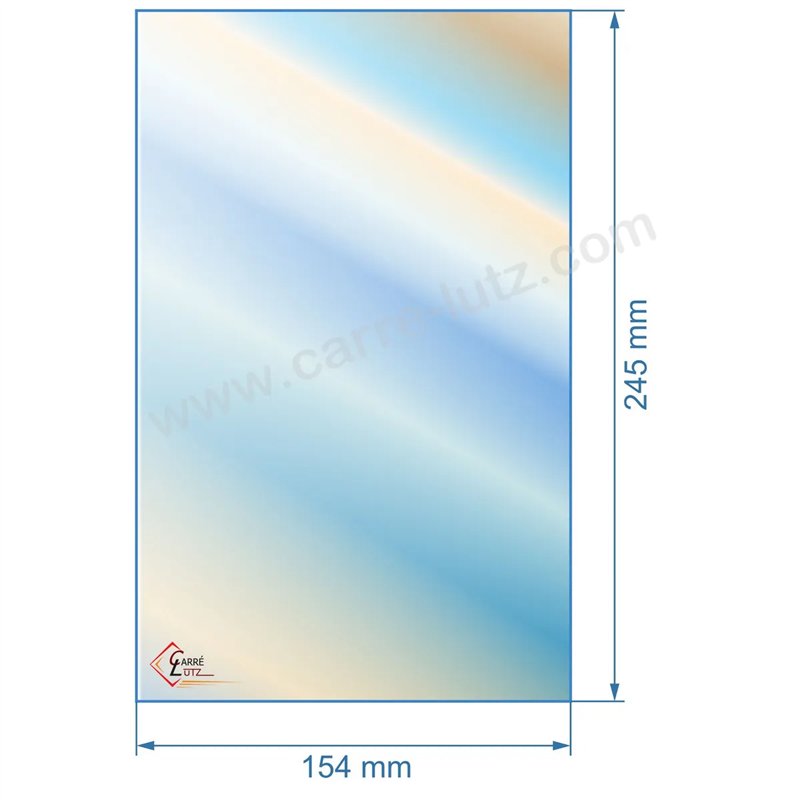 4D170162050 - Vitre réfractaire Vitrocéramique 245x154 mm de poêle à pellets MCZ