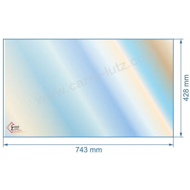 Vitre réfractaire Vitrocéramique 743X428 017506 Godin 