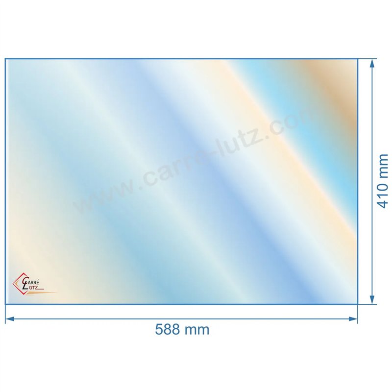 Vitre réfractaire Vitrocéramique 588x410 mm non sérigraphié 017427 Godin