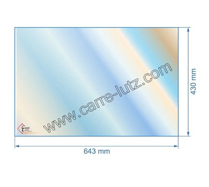 Vitre réfractaire Vitrocéramique 643x430 mm 017515 Godin