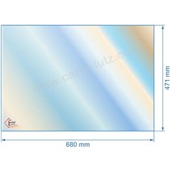 00464  Vitre réfractaire Vitrocéramique 680x471 xmm non sérigraphiée 017428 Godin 172,80 €