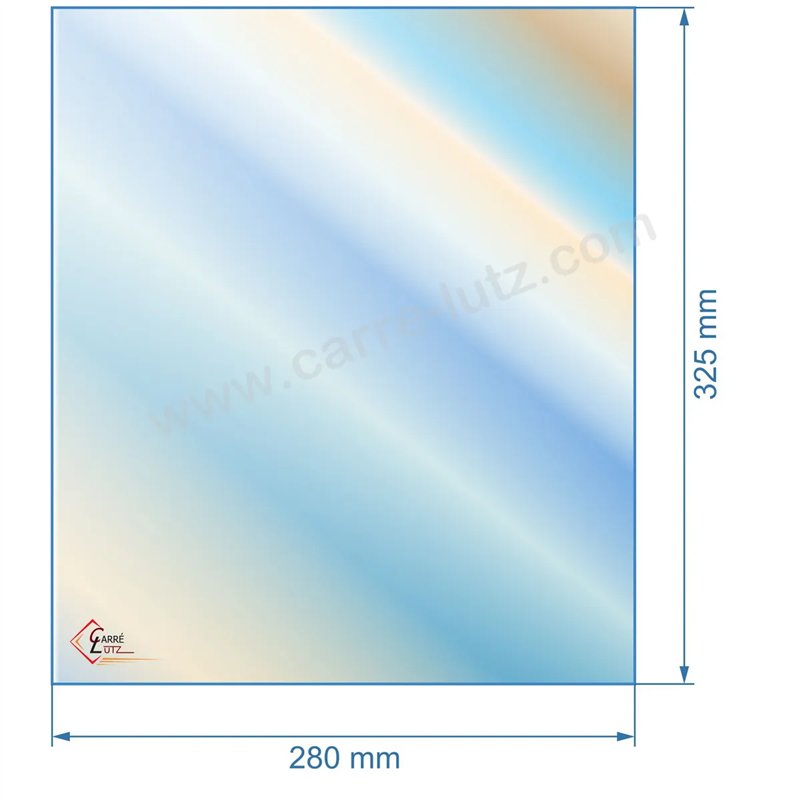 Vitre réfractaire Vitrocéramique 325x280 mm compatible avec Palazzetti Invicta - 895705800 AX618444A
