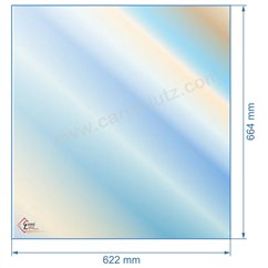 00467  Vitre réfractaire Vitrocéramique 664x622 mm non sérigraphiée compatible avec Deville - P0052227 212,50 €