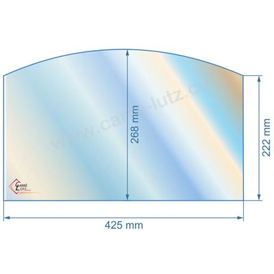 00471  Vitre réfractaire Vitrocéramique 425x222x268 Efel 52,40 €