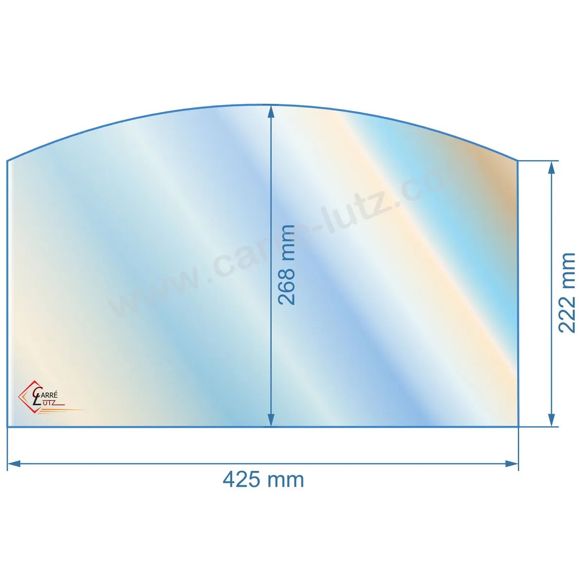 00471  Vitre réfractaire Vitrocéramique 425x222x268 Efel 52,40 €