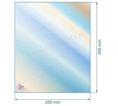 Vitre réfractaire Vitrocéramique 300x250 mm 1251115200 de poele à pellets Invicta
