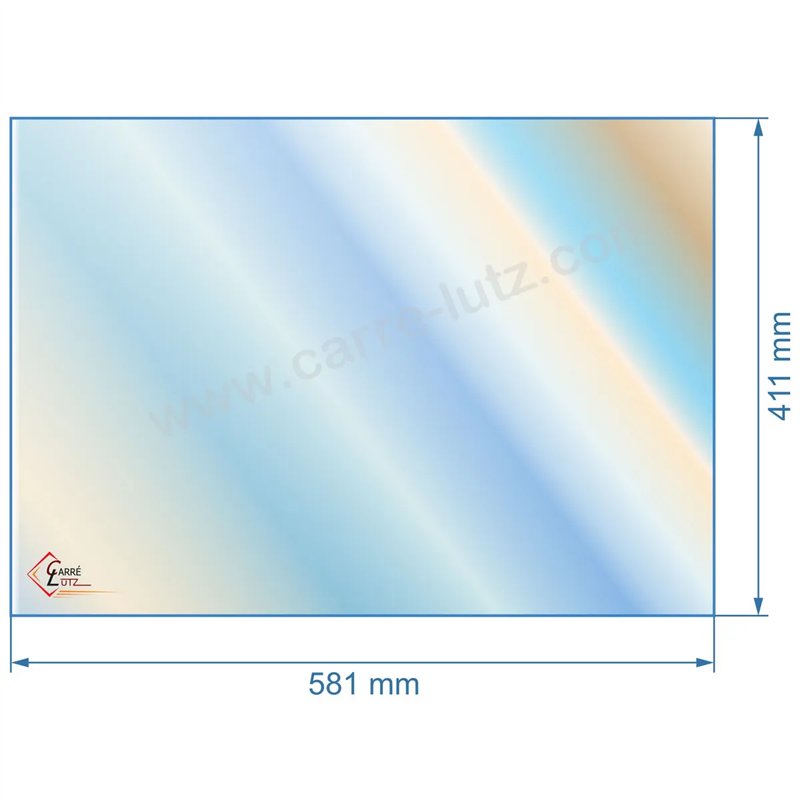 Vitre réfractaire Vitrocéramique 581x411 mm non sérigraphiée compatible avec Deville - AXC07866A