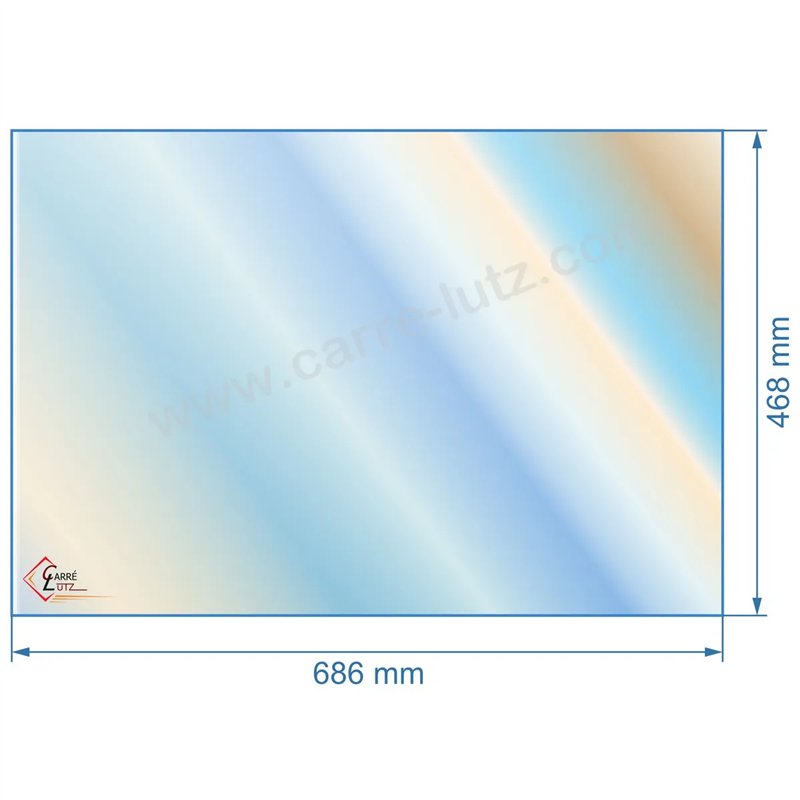 Vitre réfractaire Vitrocéramique 686x468 mm P0051354  non sérigraphiée Deville