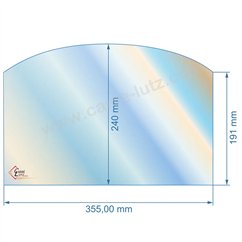 00369  25935 - Vitre réfractaire Vitrocéramique 355x240/191 mm de poêle Efel Surdiac  68,60 €