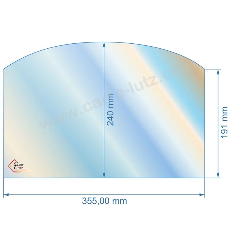 00369  25935 - Vitre réfractaire Vitrocéramique 355x240/191 mm de poêle Efel Surdiac  68,60 €