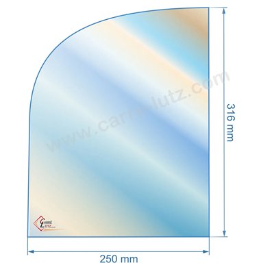 00389  188851 - Vitre réfractaire Vitrocéramique 316x250/195 mm Franco-Belge 65,20 €