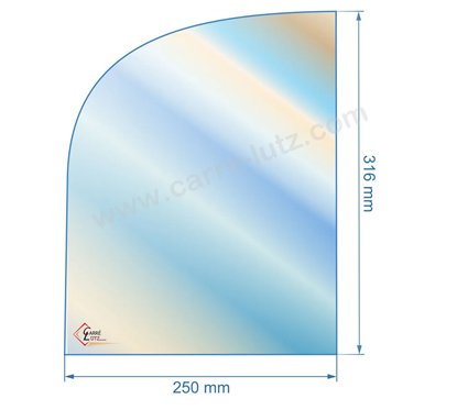 00389  188851 - Vitre réfractaire Vitrocéramique 316x250/195 mm Franco-Belge 33,40 €