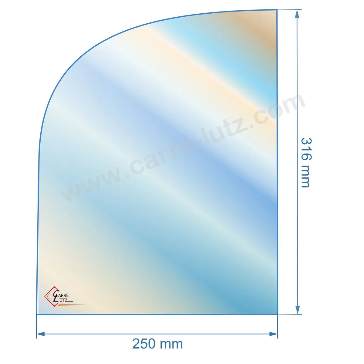 00389  188851 - Vitre réfractaire Vitrocéramique 316x250/195 mm Franco-Belge 33,40 €
