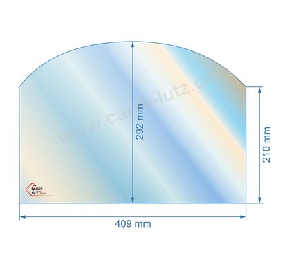 Vitre réfractaire Vitrocéramique arrondi de poêle Dovre 550CB 555GM