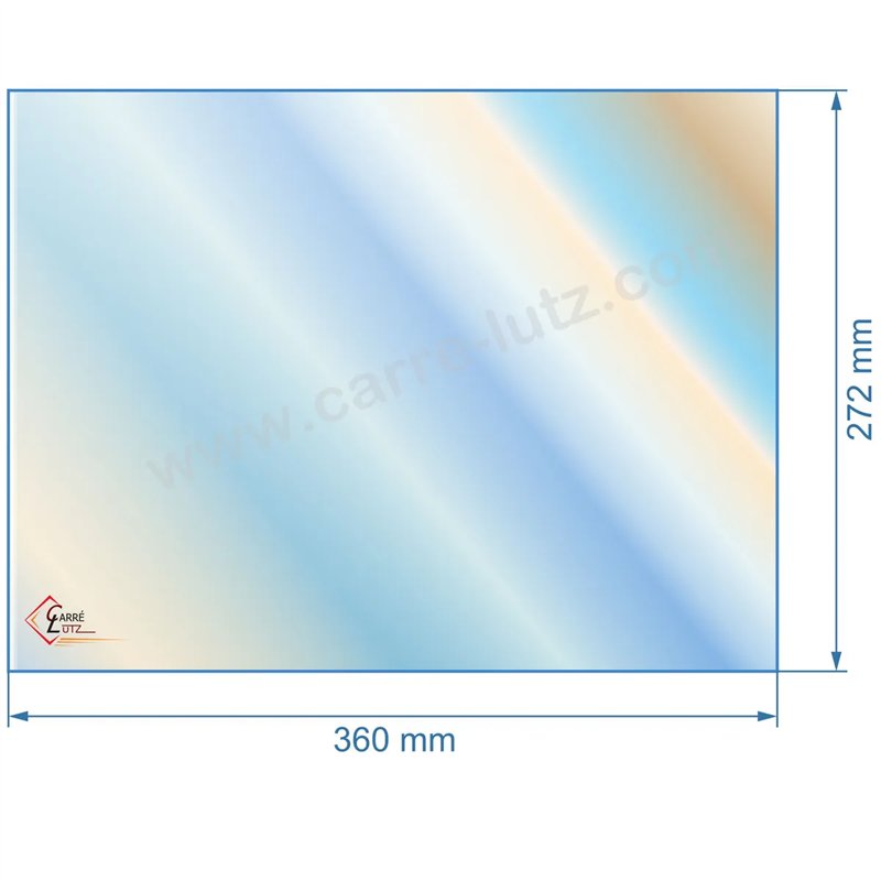 4D17013001 - Vitre réfractaire Vitrocéramique 360x272 de poele à pellet Cadel