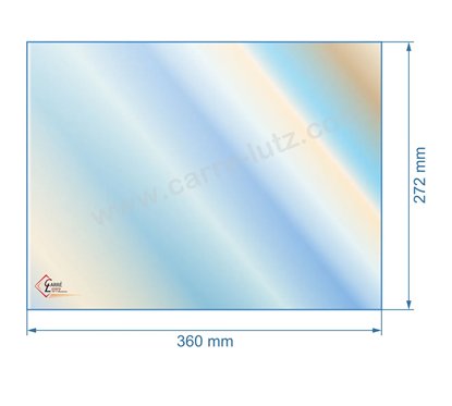 4D17013001 - Vitre réfractaire Vitrocéramique 360x272 de poele à pellet Cadel