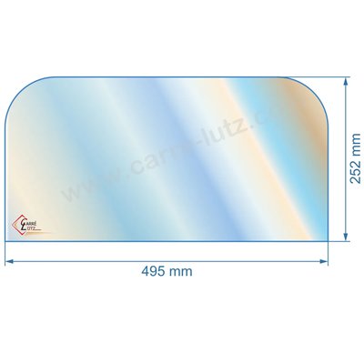 00468  Vitre réfractaire Vitrocéramique 495x252/170 arrondi Deville Dovre 91,70 €