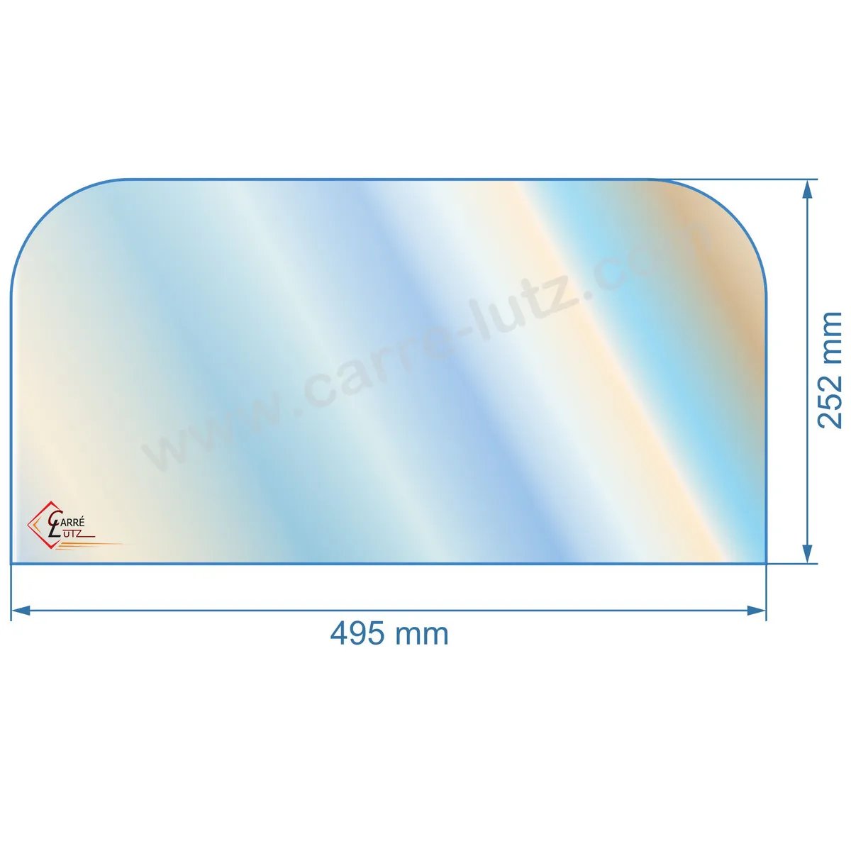 00468  Vitre réfractaire Vitrocéramique 495x252/170 arrondi Deville Dovre 91,70 €