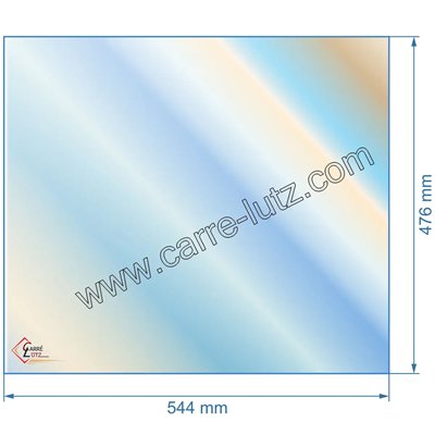 00476  Vitre réfractaire Vitrocéramique 544x476 mm non sérigraphiée compatible avec Deville - P0052135  133,20 €