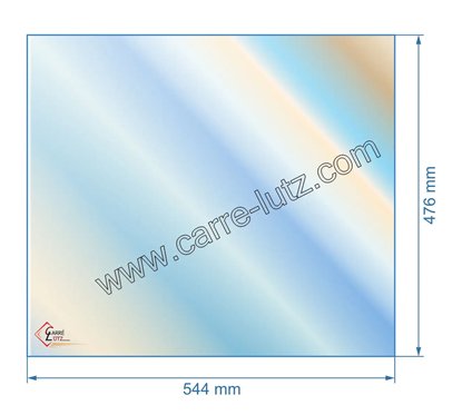 00476  Vitre réfractaire Vitrocéramique 544x476 mm non sérigraphiée compatible avec Deville - P0052135  133,20 €