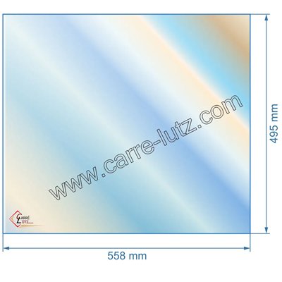 00477  Vitre réfractaire Vitrocéramique 558x495 mm non sérigraphiée compatible avec Deville - P0052947 142,10 €