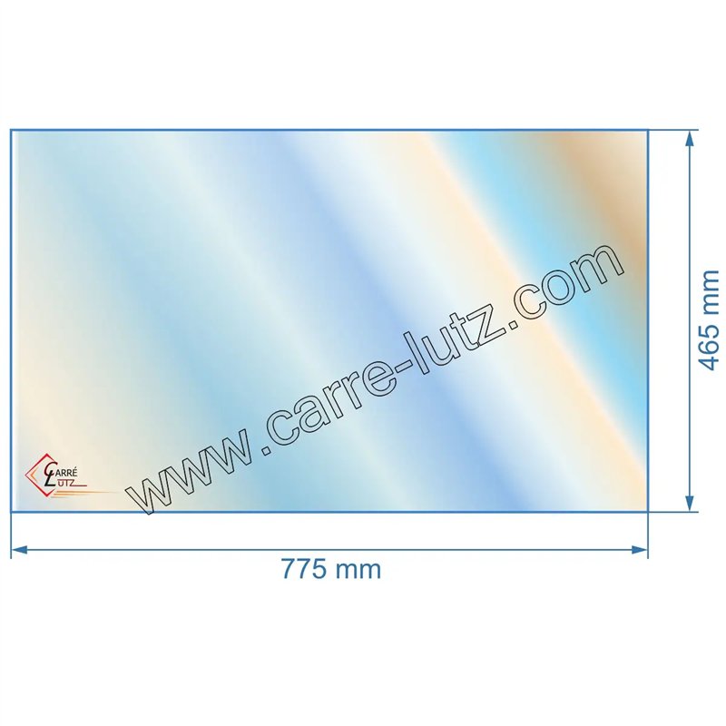 Vitre réfractaire Vitrocéramique 775x465 mm non sérigraphiée compatible avec Deville - P0052514 