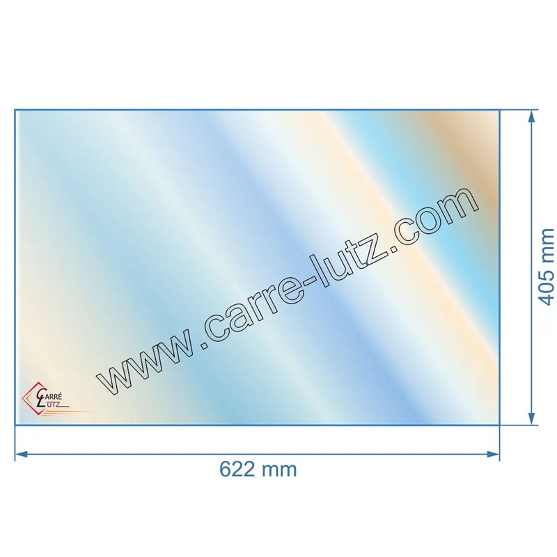 Vitre réfractaire Vitrocéramique 622x405 mm P0051360  non sérigraphiée Deville
