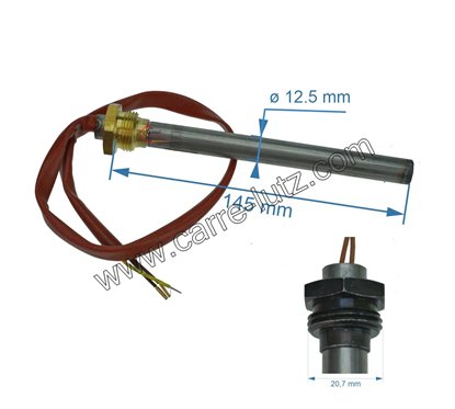 70390032  Bougie ou Résistance 300W 12,5 mm longueur 145 mm HT667993 de poêle à pellet Jolly-Mec 51,50 €