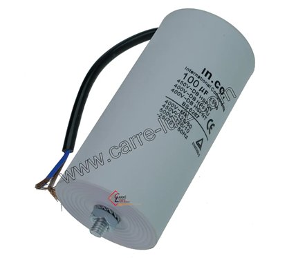 Condensateur permanent à fils 100 MF  450V