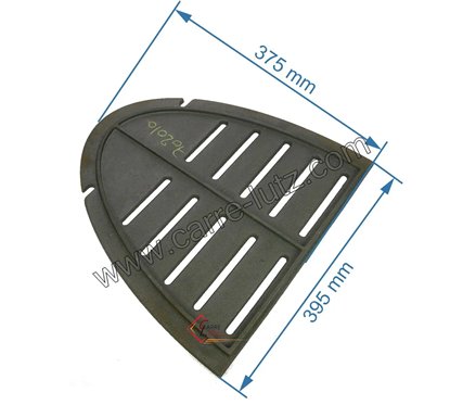 Demie grille de foyer F610437B  ancien modele 10 trous adaptable de poêle Invicta Mandor