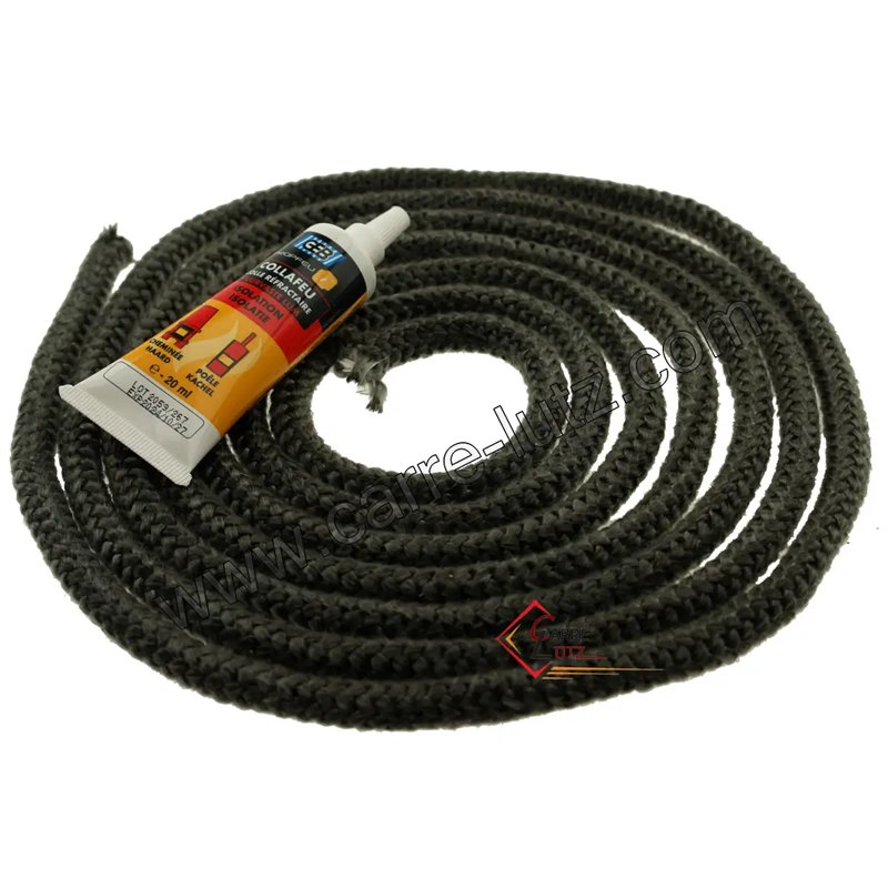 70510041  Joint fibre de verre tressée diamètre 6 mm environ 3,2 mt avec colle 8,70 €