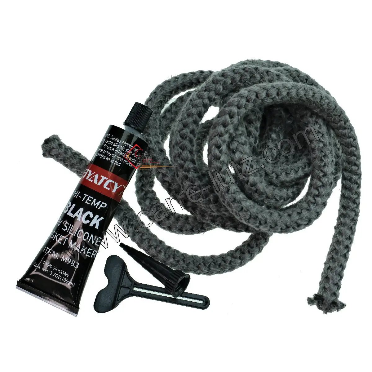 70510049  Joint fibre de verre tressée diamètre 6 mm 3,20 mt avec Silicone haute température 10,20 €