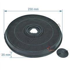 701060  Filtre de hotte charbon actif diamètre 233 mm hauteur 28 mm EFF53 E233 5,50 €