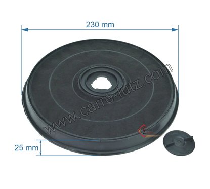 701060  Filtre de hotte charbon actif diamètre 233 mm hauteur 28 mm EFF53 E233 5,50 €