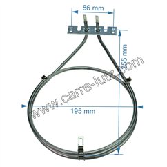 Résistance circulaire 2000W diamètre 190 mm de four à chaleur tournante Bosch Balay Bourgeois EDV Markling