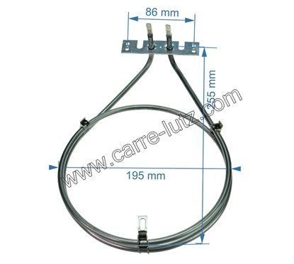 Résistance circulaire 2000W diamètre 190 mm de four à chaleur tournante Bosch Balay Bourgeois EDV Markling