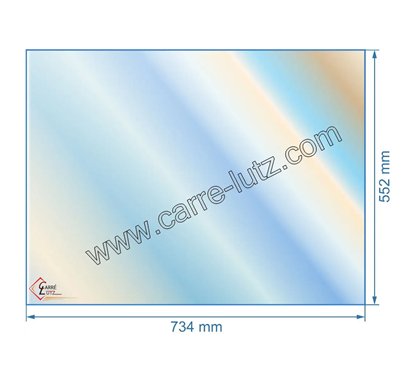 00488  Vitre réfractaire Vitrocéramique 734x552 mm non sérigraphiée compatible avec Deville - P0052096 171,20 €