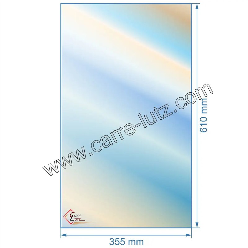 Vitre réfractaire Vitrocéramique 610x355 mm compatible avec Deville - P0051077