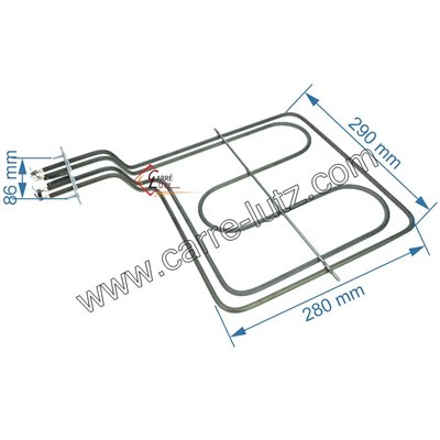 20390050 8049290 - Résistance de voute 2900W de four AMICA, FAR, VALBERG.ESSENTIEL B 25,30 €