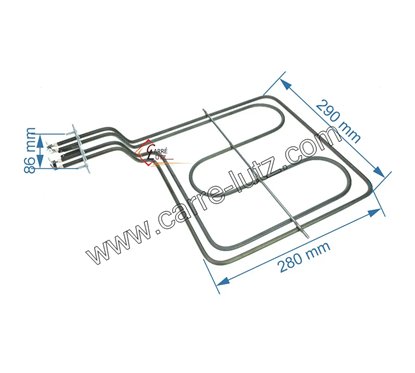 20390050  8049290 - Résistance de voute 2900W de four AMICA, FAR, VALBERG.ESSENTIEL B 25,30 €